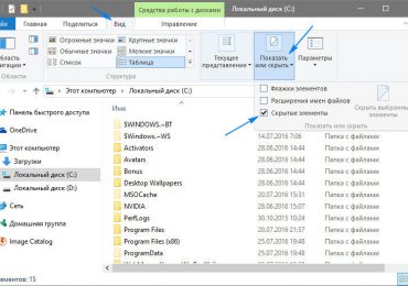 Как открыть скрытые папки в Windows 10