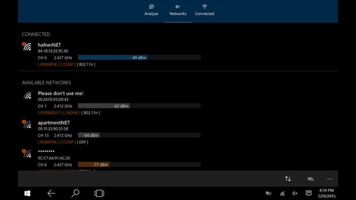 WiFi Analyzer доступен в версии для Windows 10