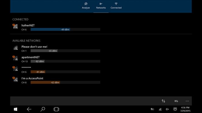 WiFi Analyzer доступен в версии для Windows 10