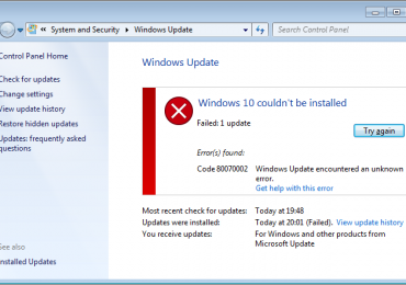 80070002 ошибка в update Windows 7 и 10 при установке