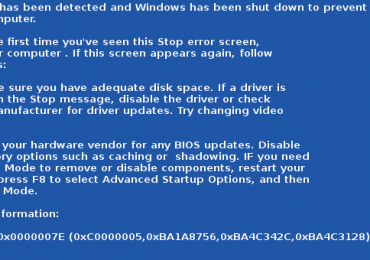 Stop ошибка 0x0000007e в ходе операции Windows 7 и XP