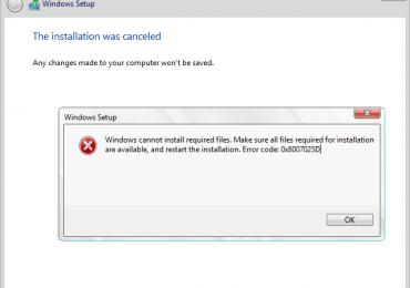 Исправить код 0x8007025d ошибки при установке Windows
