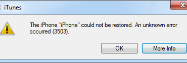 Исправить ошибку 3503 itunes  iphone при восстановлении