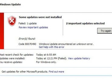 Ошибка кода 80070490 Windows 7 update – сведения о причине