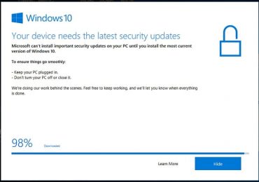 Your device needs the latest security updates в Windows 10